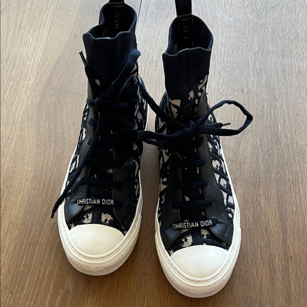 Dior Navy and White Patterned High-Top - Picture 2 of 5